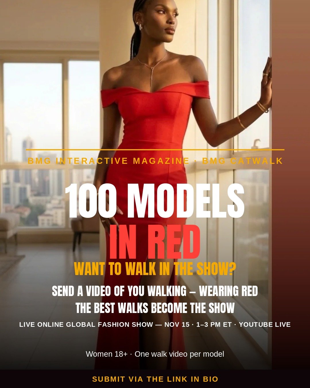 100 Models in Red — show flyer