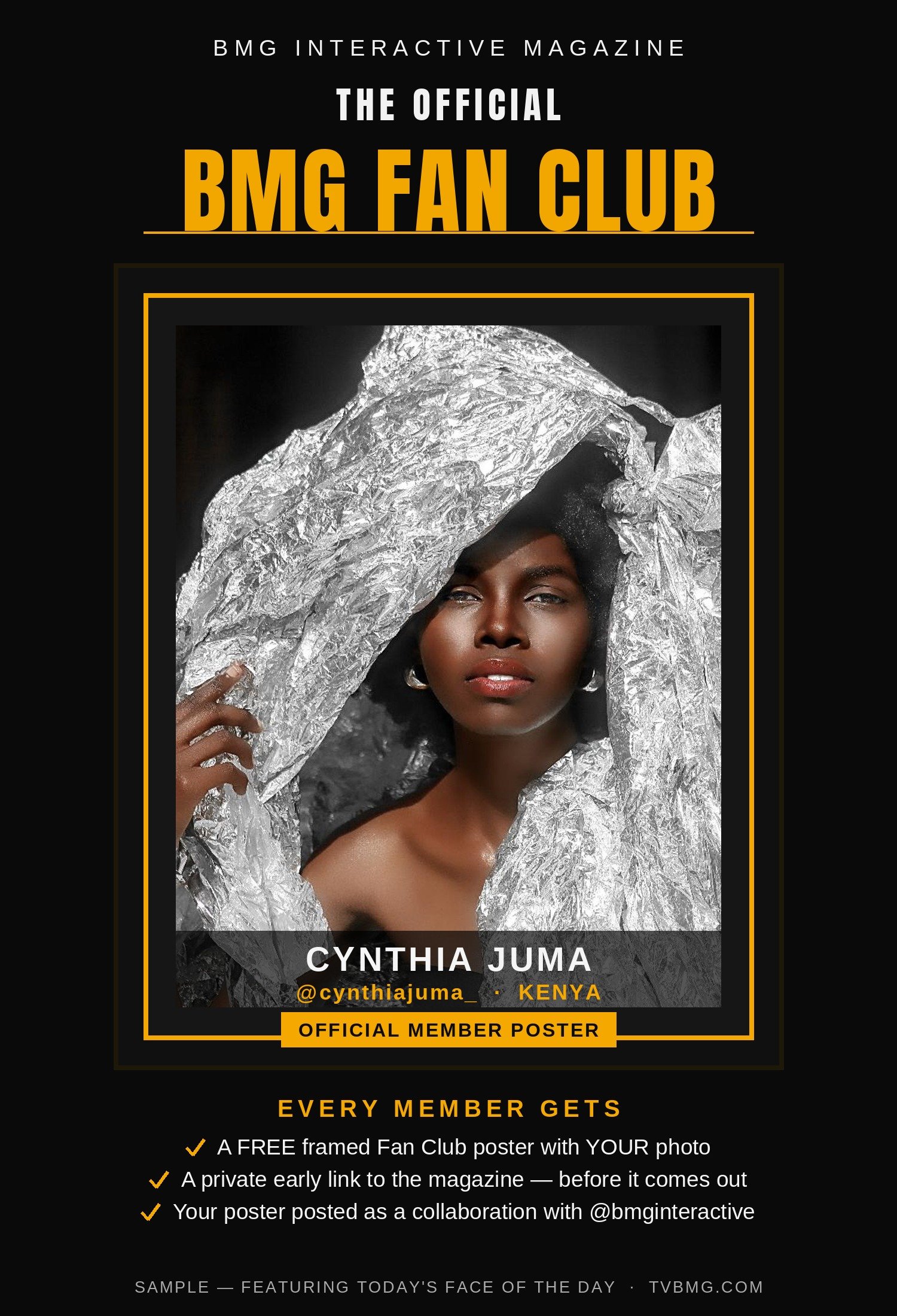 Fan Club sample poster — Cynthia Juma